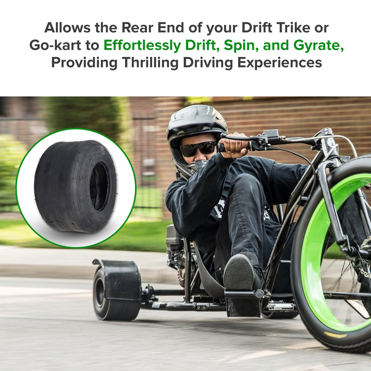 10x4.50-5 Tubeless Slick Tire  for Drift Trikes & Go-Karts