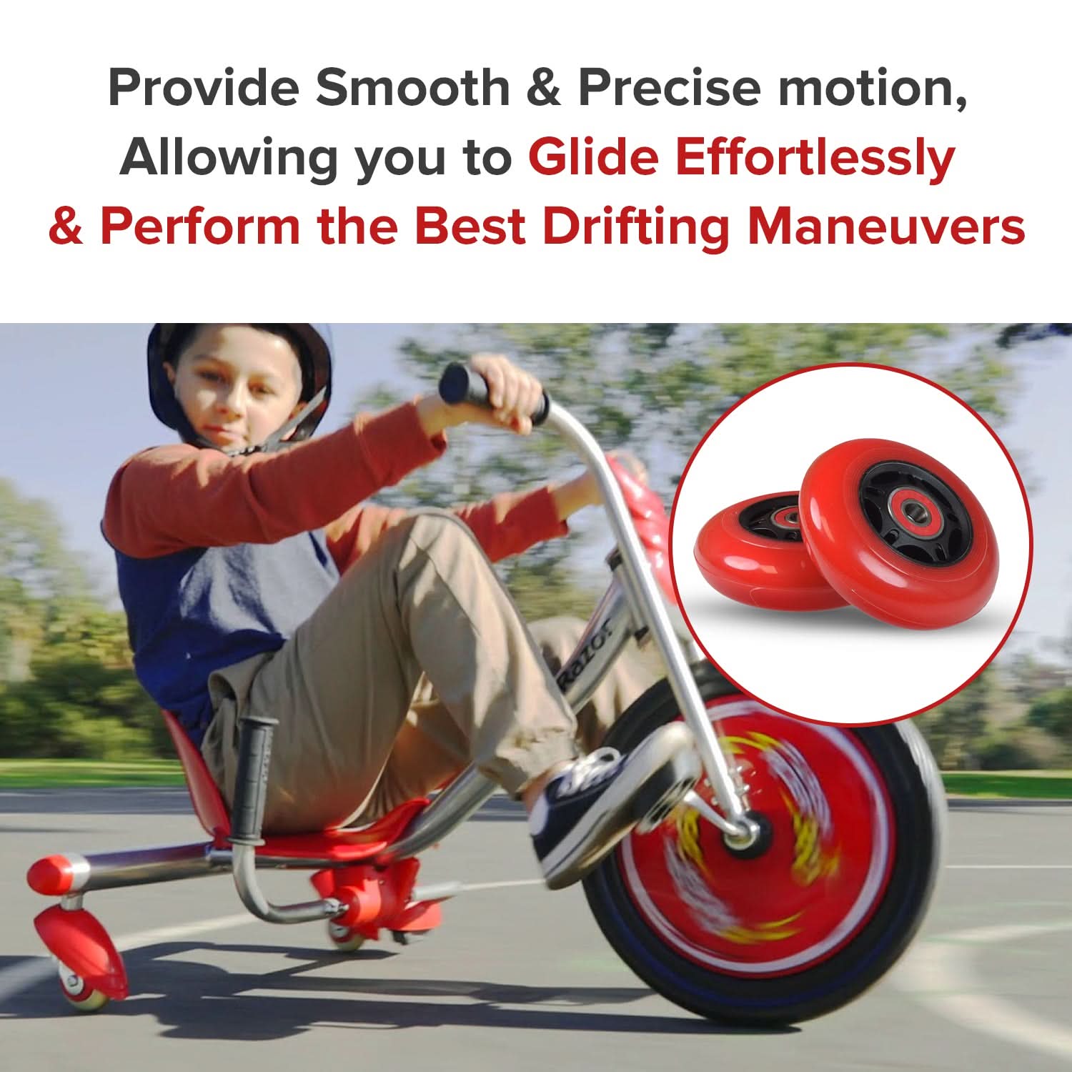 76 mm Scooter Wheels with Bearings (Set of 2)