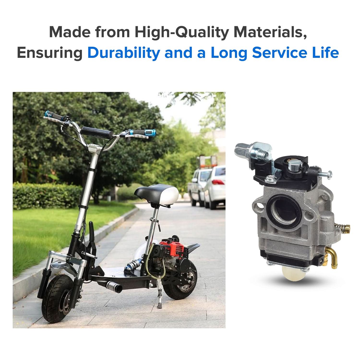 Gas Scooter Parts: Scooter Carburetor with 15 mm Intake