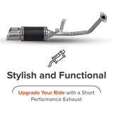 Black Short Performance Exhaust System for GY6 150cc Scooters & Go-Karts (Blemished)