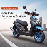 Black Short Performance Exhaust System for GY6 150cc Scooters & Go-Karts (Blemished)