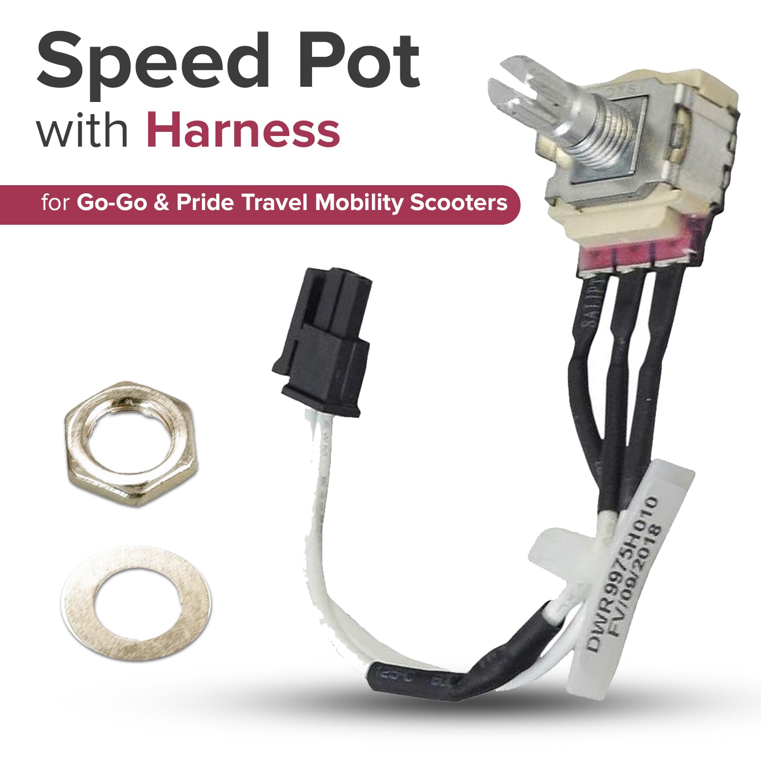 Speed Potentiometer for the Pride Go-Go Mobility Scooters (DWR9975H010)