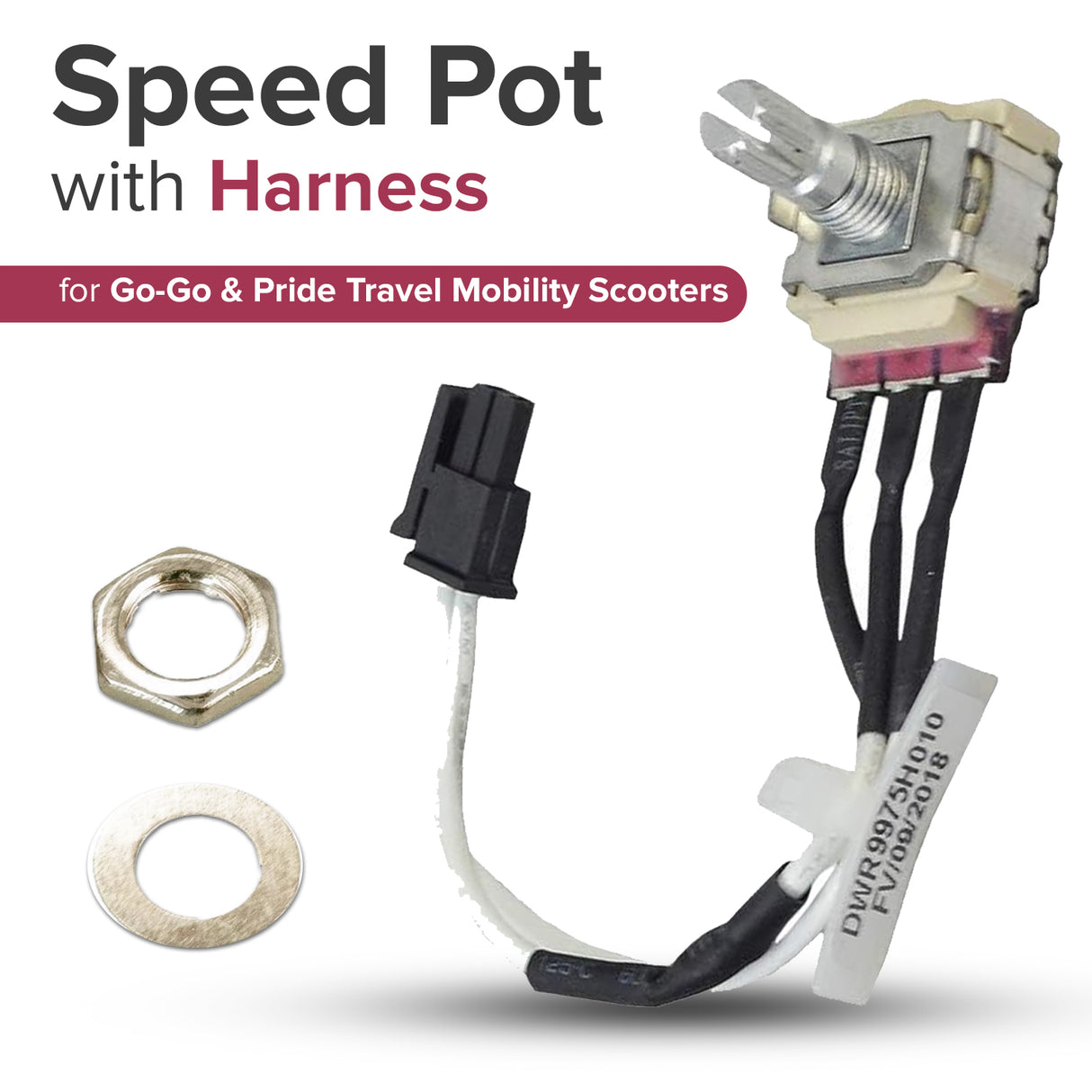 Speed Potentiometer for the Pride Go-Go Mobility Scooters (DWR9975H010)