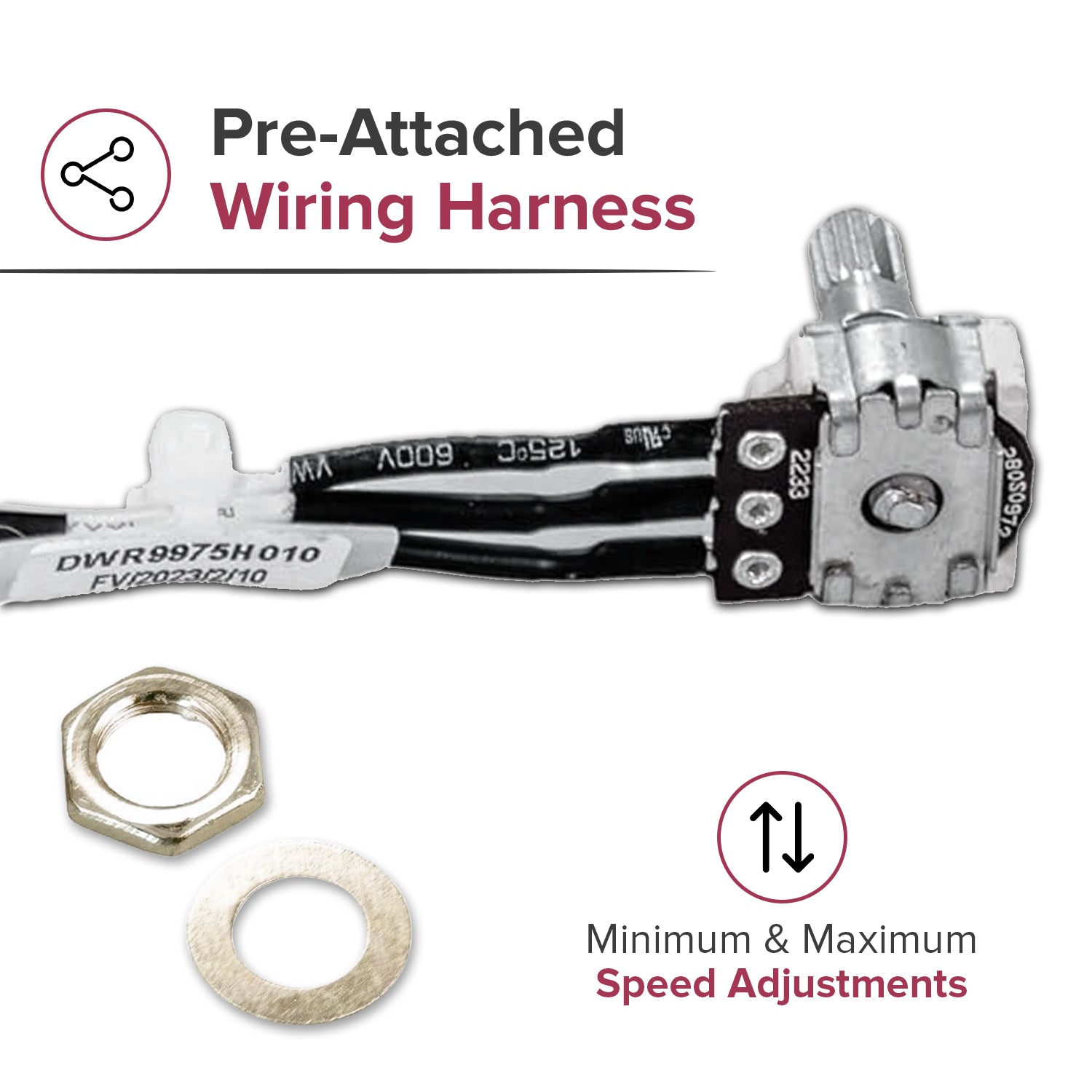Speed Potentiometer for the Pride Go-Go Mobility Scooters (DWR9975H010)