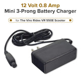 12 Volt 0.8 Amp Mini 3-Prong Battery Charger