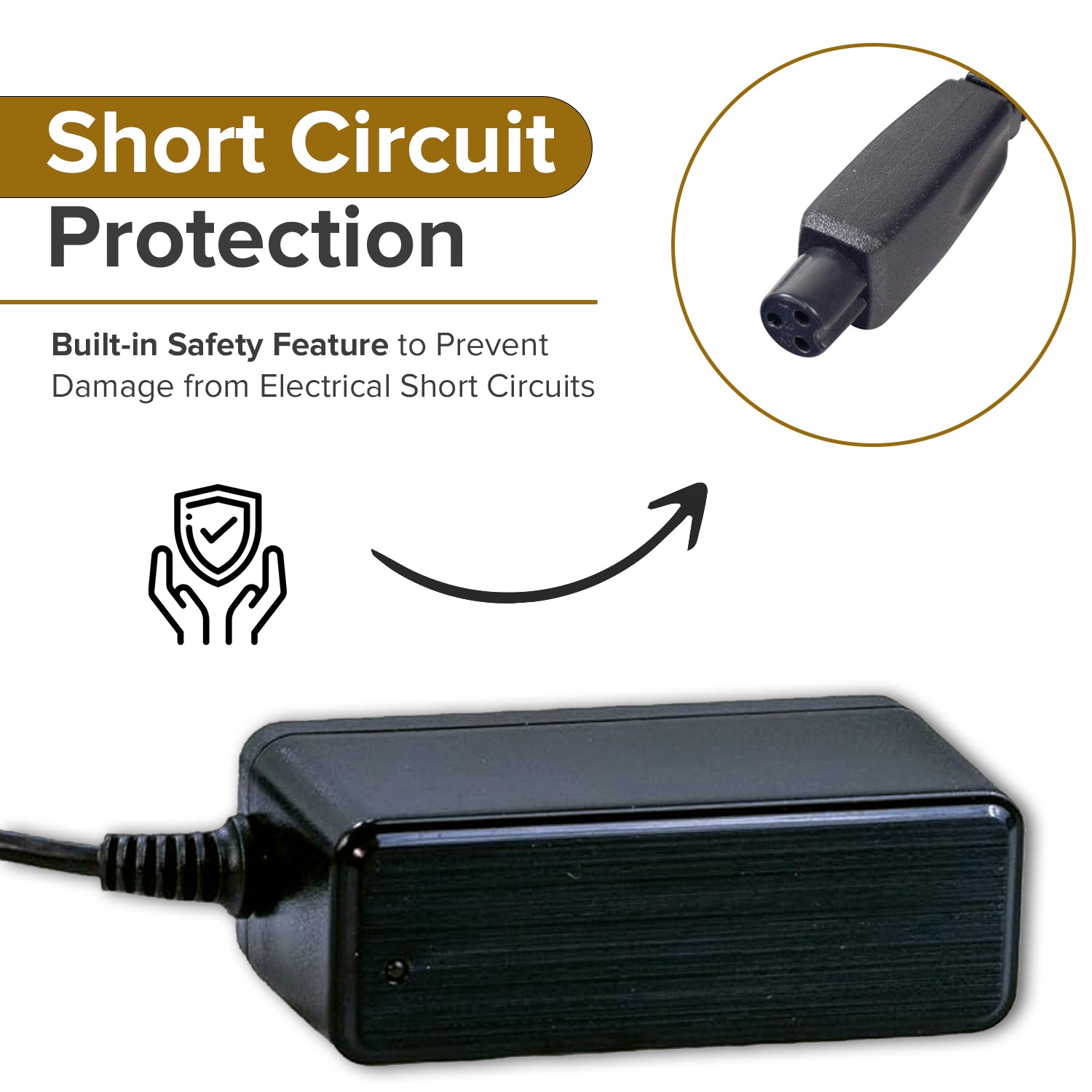 12 Volt 0.8 Amp Mini 3-Prong Battery Charger for the Viro Rides VR 550E Scooter