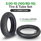 3.00-10 (100/80-10) Tire & Tube Set with KF853 Tread for the Razor RSF650