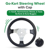 Go-Kart Steering Wheel with Cap for Kandi, Hammerhead, Roketa, & Taotao Go-Karts & Dune Buggies