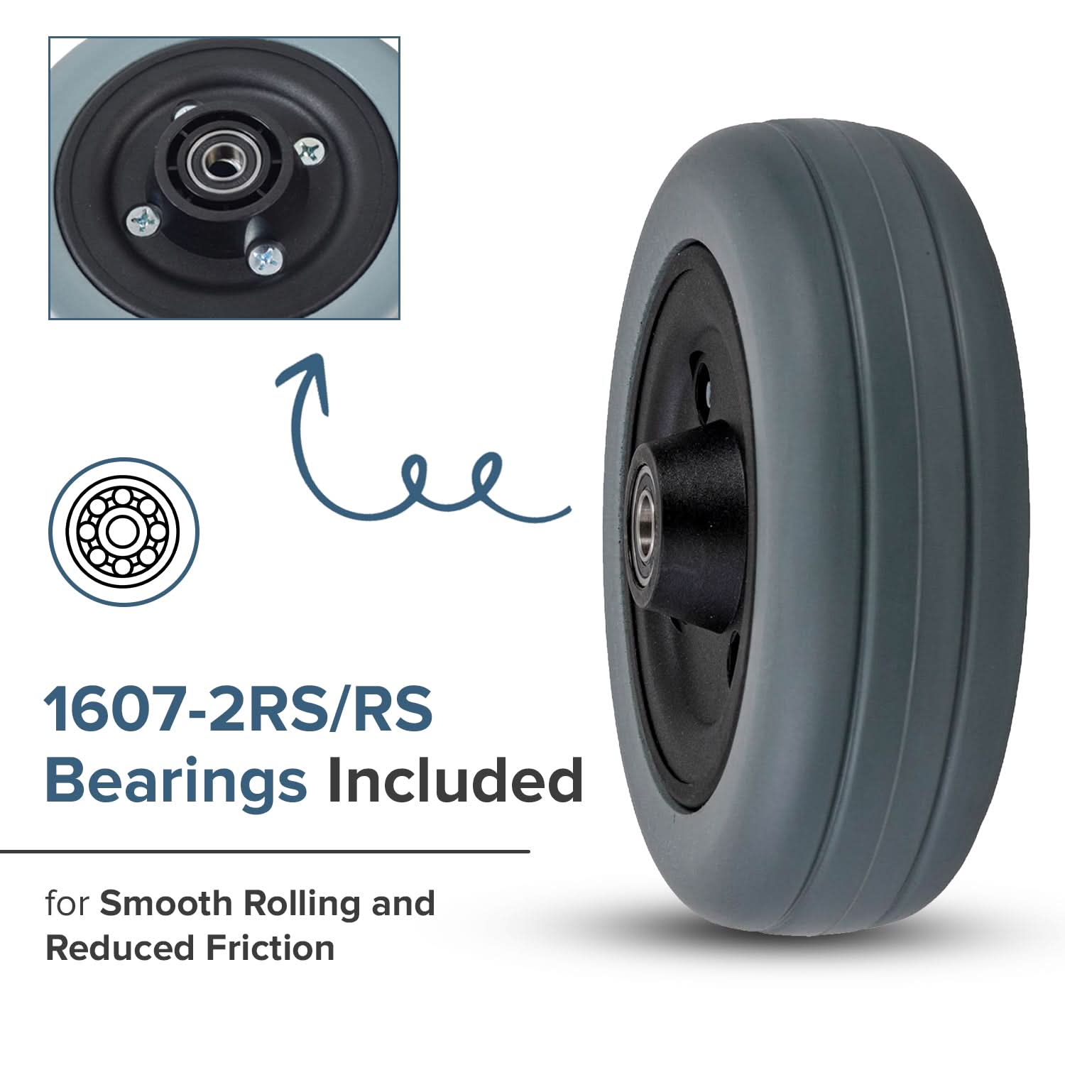 6"x2" Caster Wheel Assembly for Invacare Power Chairs (1122066)