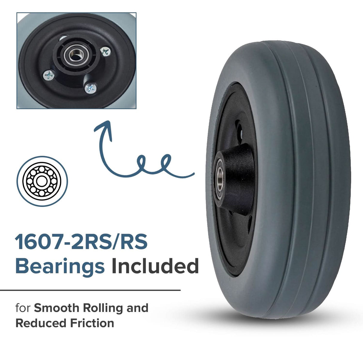 6"x2" Caster Wheel Assembly for Invacare Power Chairs (1122066)