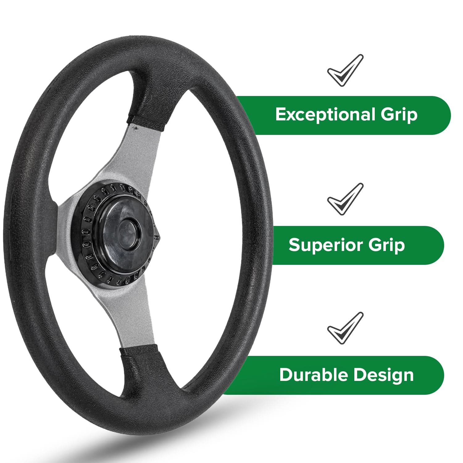 Go-Kart Steering Wheel with Cap for Kandi, Hammerhead, Roketa, & Taotao Go-Karts & Dune Buggies