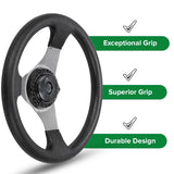 Go-Kart Steering Wheel with Cap for Kandi, Hammerhead, Roketa, & Taotao Go-Karts & Dune Buggies