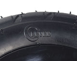 Close-up of the Front Wheel Assembly for the Razor E100, E100 Glow, E200 Series, E-Punk, eSpark, and Dynacraft Hello Kitty SU Electric Scooter, showcasing the tire tread and durable hub.