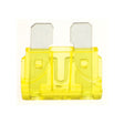 20 Amp ATO Blade Fuse: a yellow plastic fuse holder designed for 20-amp electrical systems, featuring a U-shaped structure. Ideal for automotive and electronic applications.