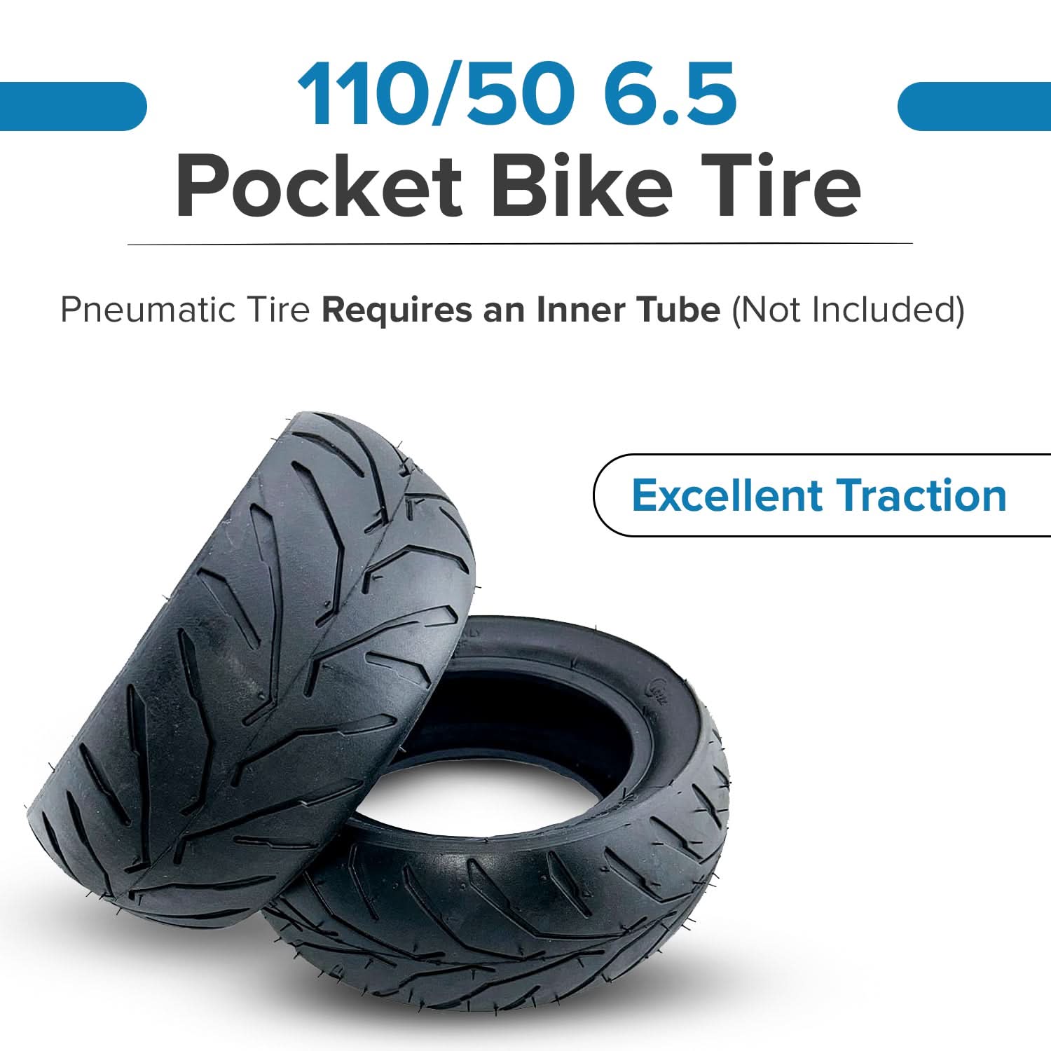 110/50-6.5 Tire for the Motovox MBxXSe Micro-Mini Bike