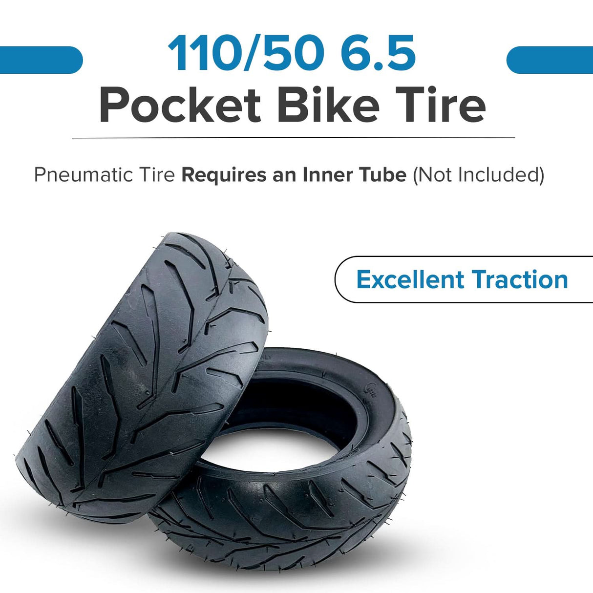 110/50-6.5 Tire for the Motovox MBxXSe Micro-Mini Bike