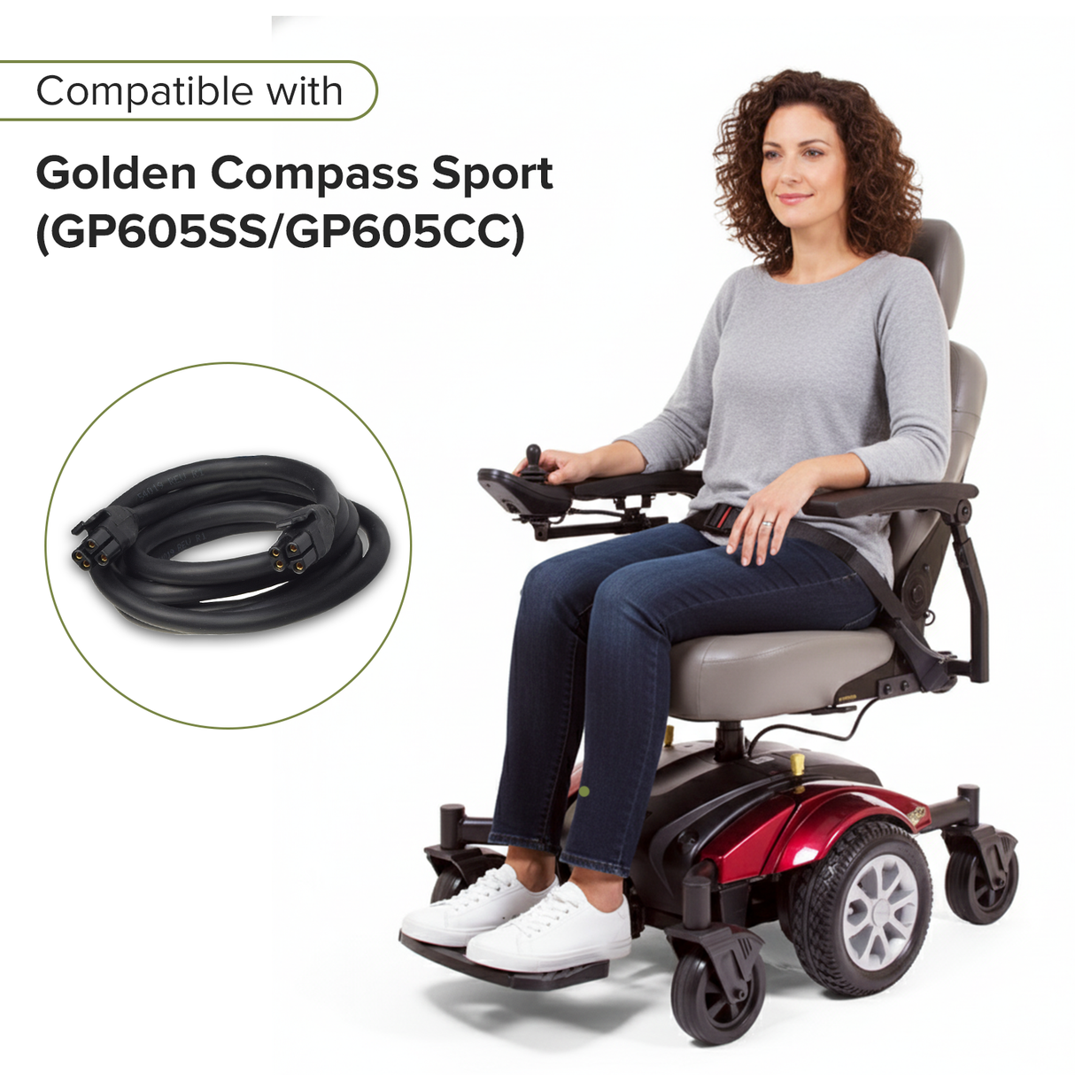 1.5 Meter Dynamic LiNX Joystick Cable for the Golden Technologies Compass Sport (GP605CC/GP605SS)