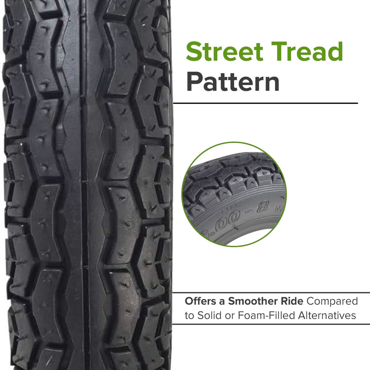 3.00-8 Tire with QD005 Street Tread