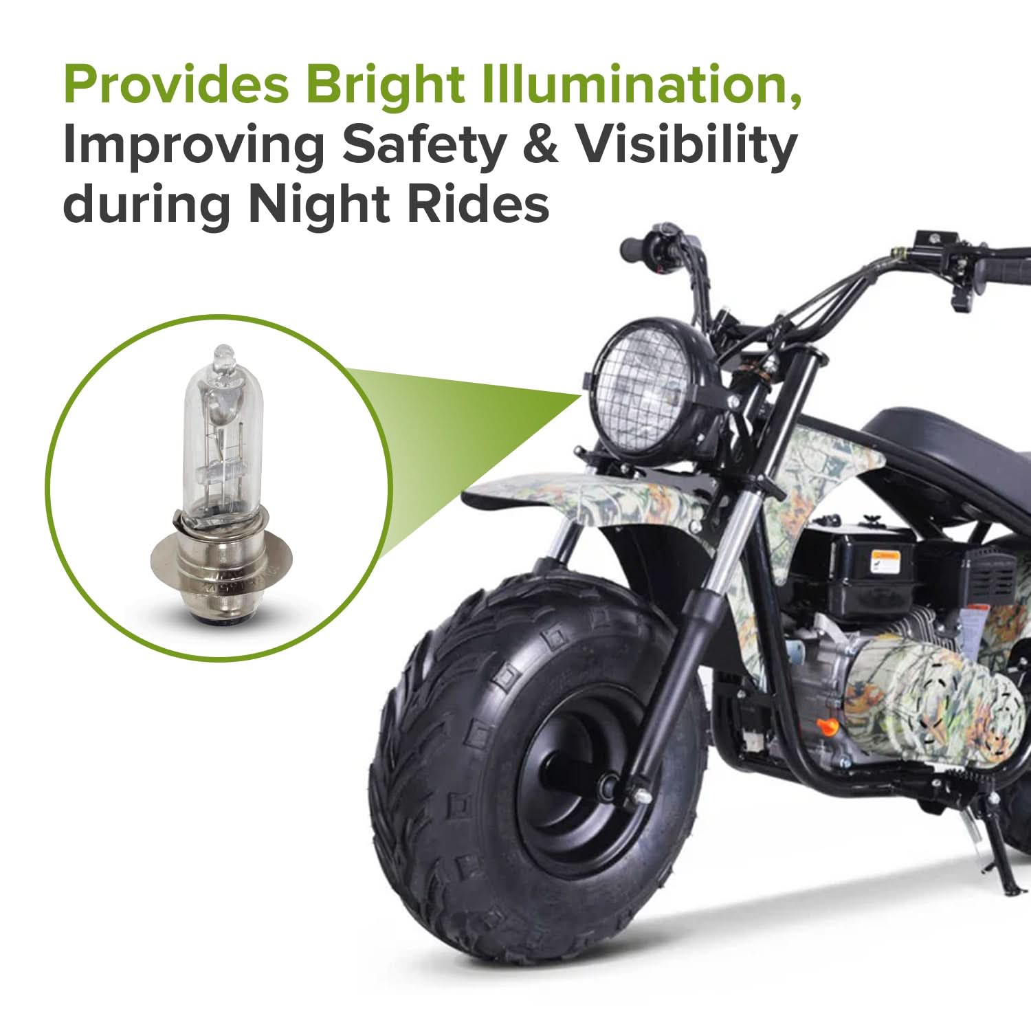 12 Volt 35 Watt Headlight Bulb with Rim for Scooters
