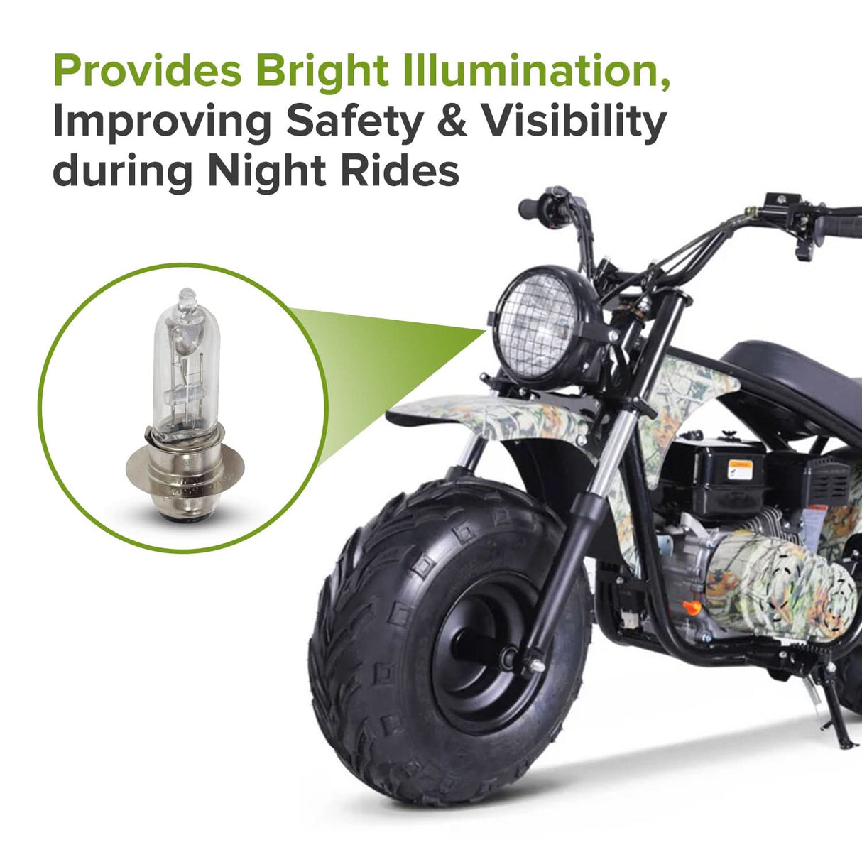 12 Volt 35 Watt Headlight Bulb with Rim for Scooters