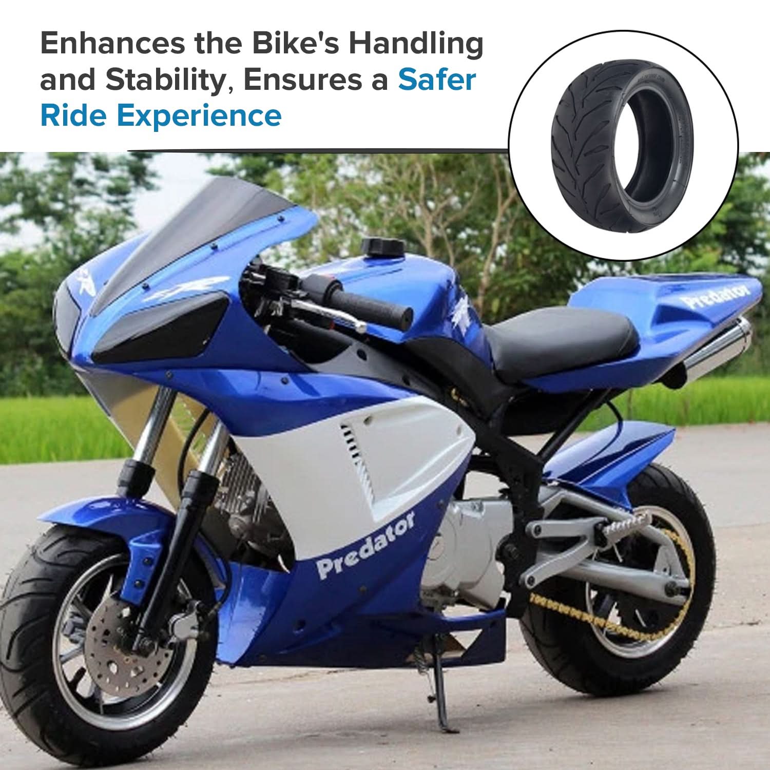 110/50-6.5 Tire for the Motovox MBxXSe Micro-Mini Bike
