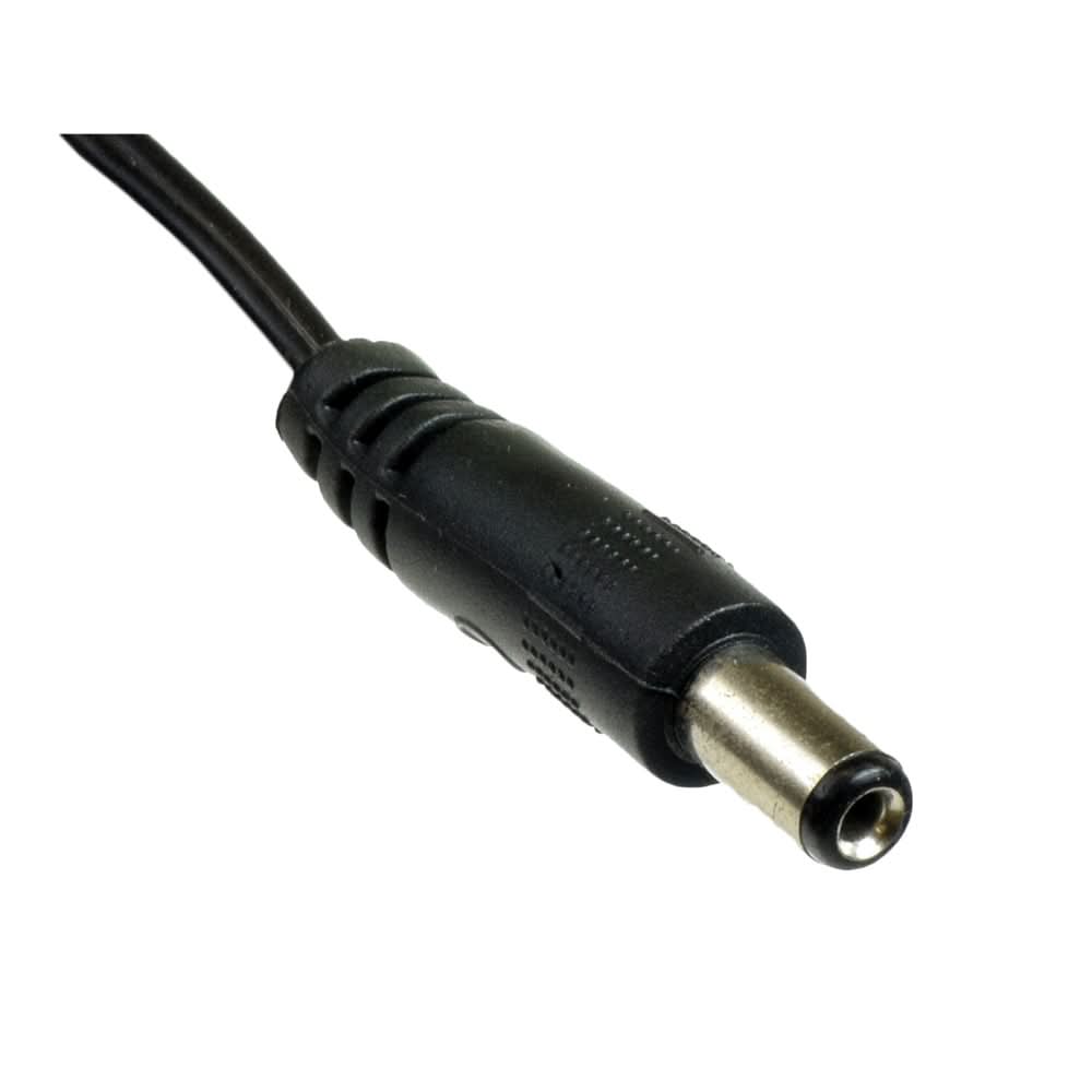 24 Volt 1.5 Amp 2.1 mm ID Coaxial Battery Charger for Hyper Electric Go-Karts & Motorcycles, showing a close-up of the black power cord with a silver tip and connector.