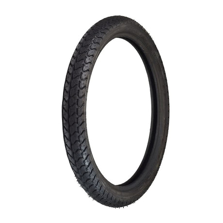 2.50-17 Moped Tire for Honda Little Honda P50, PA50, & PC50 with deep tread pattern for enhanced longevity and precise steering, made from a special rubber compound resistant to cuts and damage.