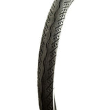 Close-up of a 26 x 2 bicycle tire with IA-2018 Swiftor tread, designed for eZip, IZIP, & Schwinn bicycles, showcasing detailed tread pattern and durable rubber.