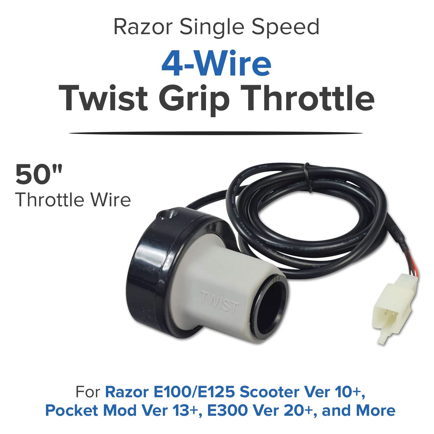Razor Single Speed 4-Wire Twist Grip Throttle for Razor E175, All Versions