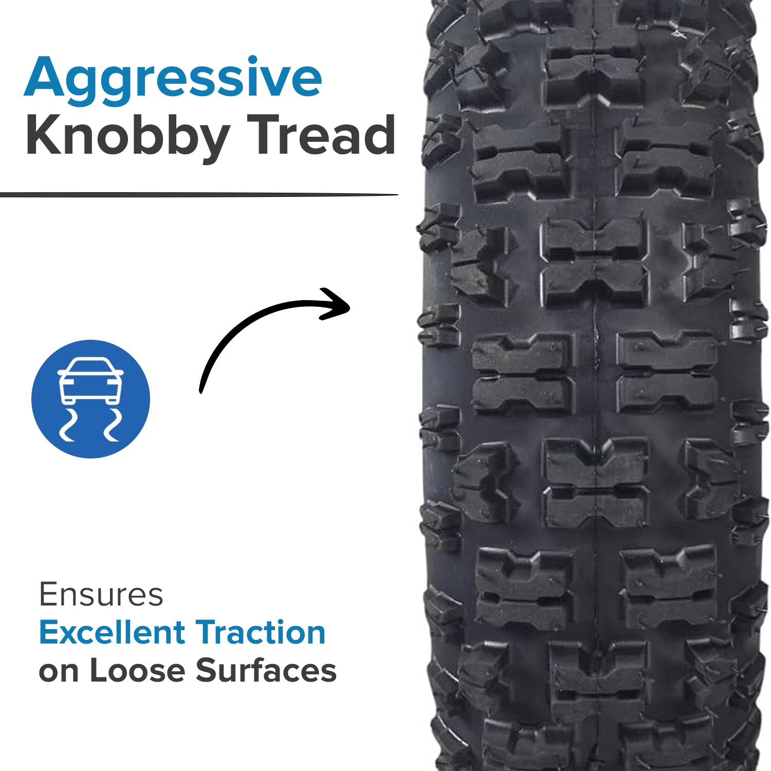 4.10-6 Knobby Tread Tire for the X-PRO 40cc Mini Bike