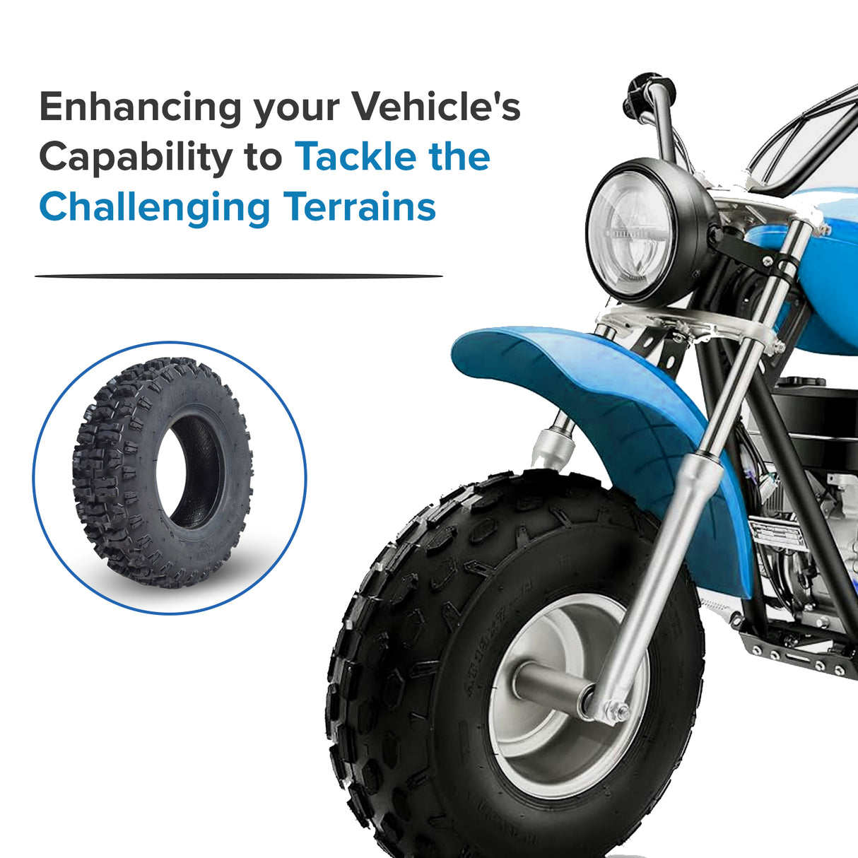 4.10-6 Knobby Tread Tire for the X-PRO 40cc Mini Bike