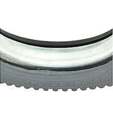 Close-up of a Heavy Duty 14x3 (3.00-8) Foam-Filled Mobility Tire with Powertrax Knobby Tread, showcasing its non-marking gray knobby tread and solid, foam-filled structure suitable for Invacare power chairs.