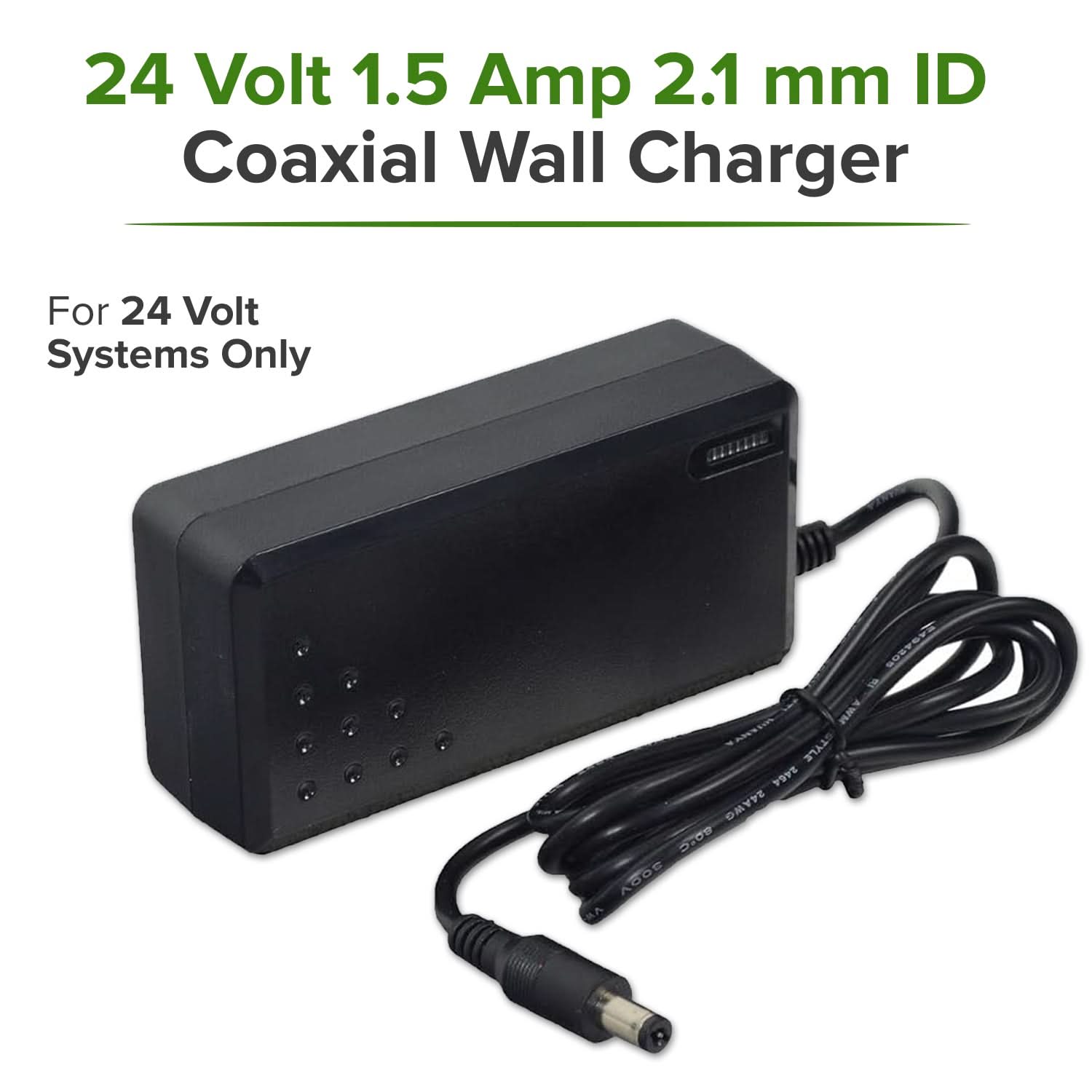24 Volt 2.1mm ID Coaxial Battery Charger for the Surge Electric Skateboard
