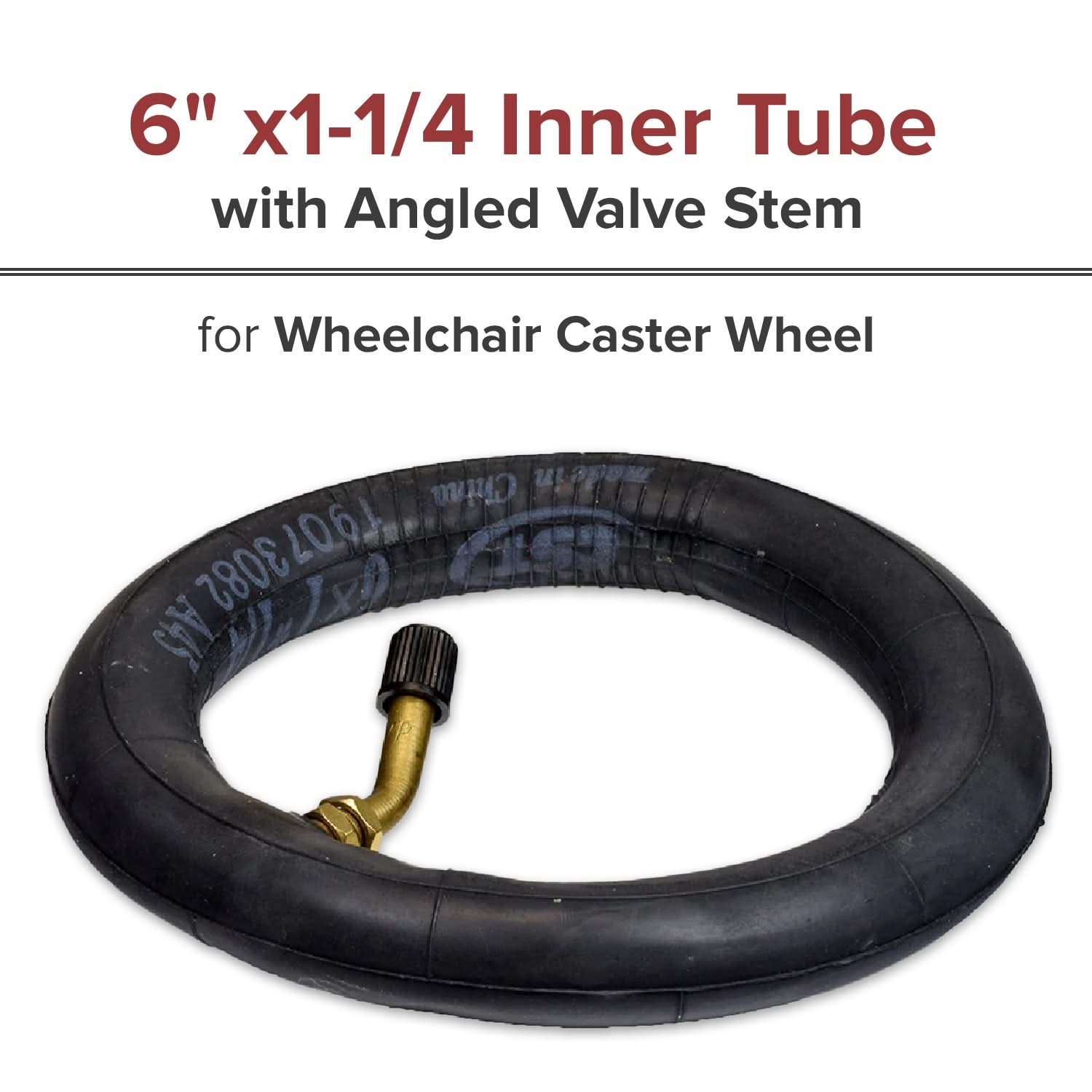 Inner Tube with an Angled Valve for Wheelchairs