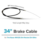 34'' Front Brake Cable for the Razor MX500, MX650, SX500, & Pocket Mod Bellezza