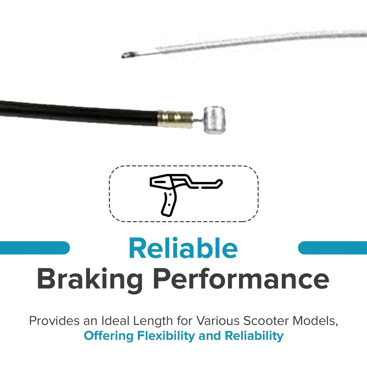 34" Front Brake Cable for Swagtron SwagCycle Electric Bikes