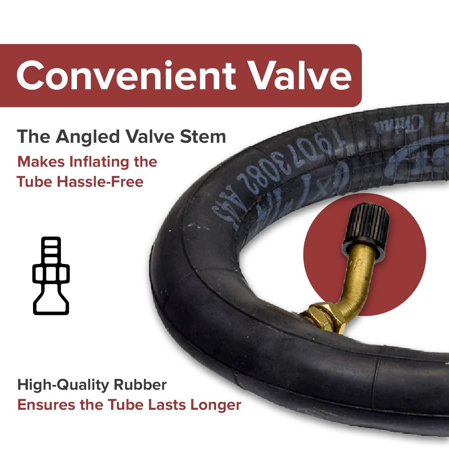 6"x1-1/4" Scooter Inner Tube with Angled Valve Stem (162300)