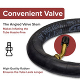 6"x1-1/4" Wheelchair Inner Tube with Angled Valve Stem (162300)