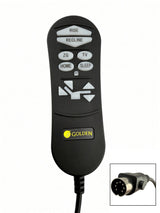 Close-up of the AutoDrive 3.0 hand control for the Golden PR535 series lift chairs, showing the button layout.