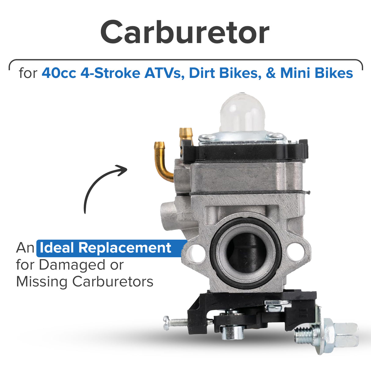 Carburetor for 40cc 4-Stroke ATVs, Dirt Bikes, & Mini Bikes