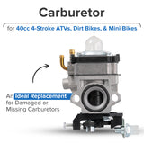 Carburetor for 40cc 4-Stroke ATVs, Dirt Bikes, & Mini Bikes