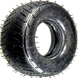 4.00-6 Minimoto Maxii Rear Tire with spikes visible on the tread, suitable for the Minimoto Maxii electric pocket bike. Note: Excess rubber may require trimming before mounting.