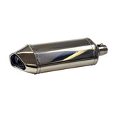 Hex Shape Stainless Steel Exhaust Kit for 50cc & 80cc Scooters featuring a silver muffler with a black tip and a cylindrical design.