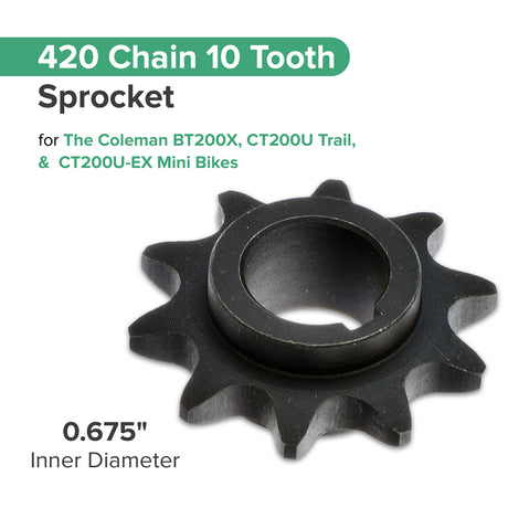 420 Chain 10 Tooth Sprocket for the Baja Mini Bike MB165 & MB200 (Baja Heat, Mini Baja, Baja Warrior)