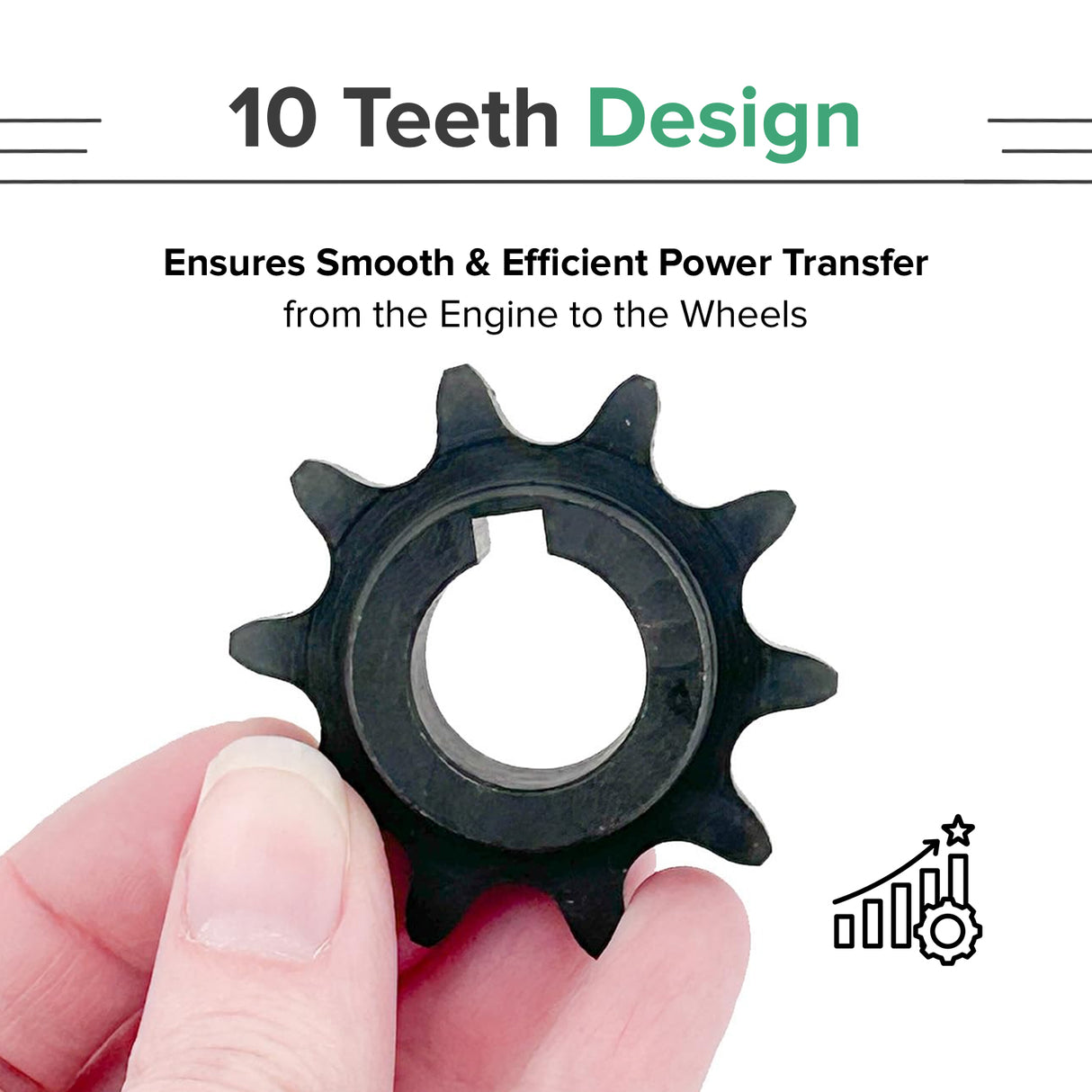 420 Chain 10 Tooth Sprocket for the Baja Mini Bike MB165 & MB200 (Baja Heat, Mini Baja, Baja Warrior)