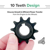 420 Chain 10 Tooth Sprocket for the Baja Mini Bike MB165 & MB200 (Baja Heat, Mini Baja, Baja Warrior)