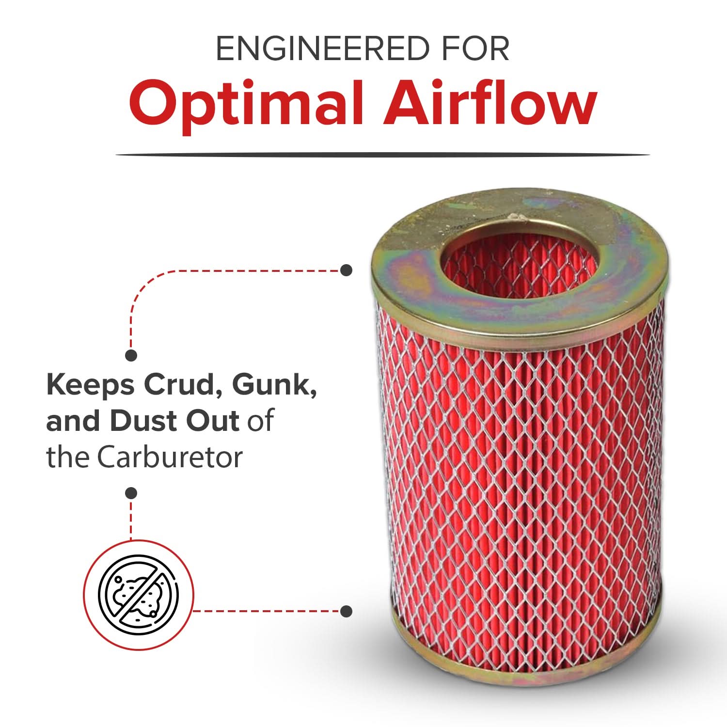 Canister Air Filter Element for 150cc GY6 Go-Karts & Scooters