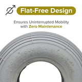 2.80/2.50-4 (9"x3") Foam-Filled Mobility Tire with C179G Spirit Ribbed Tread