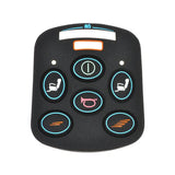 Keypad for 6 Key VSI Joystick Controller showing colorful buttons for battery, on/off, speed, horn, and two actuator keys, designed for Pride Mobility scooters.