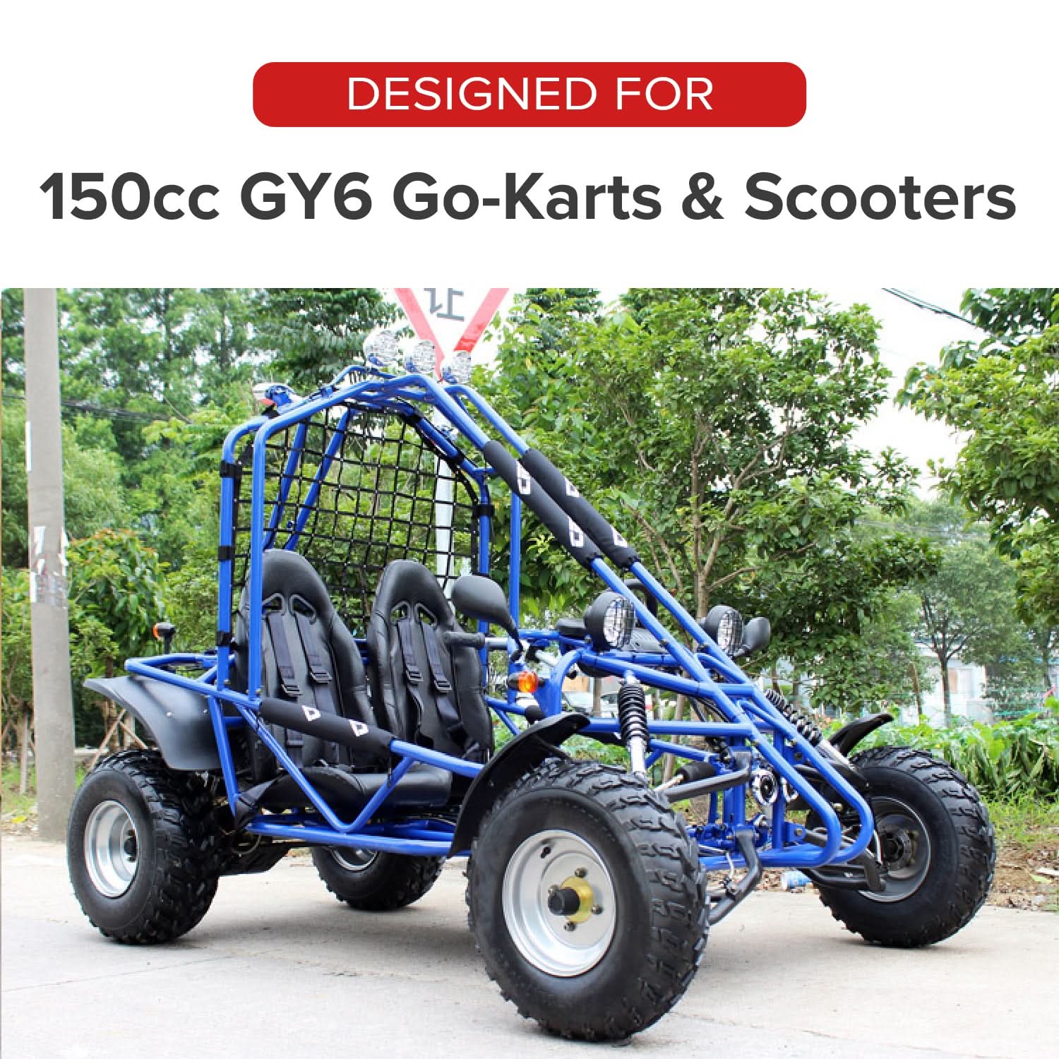 Canister Air Filter Element for 150cc GY6 Go-Karts & Scooters